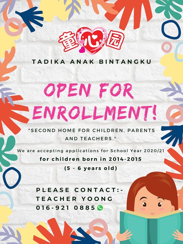 Tadika Anak Bintangku Preschool Enrollment 2020-2021 | Mettaland Sdn Bhd